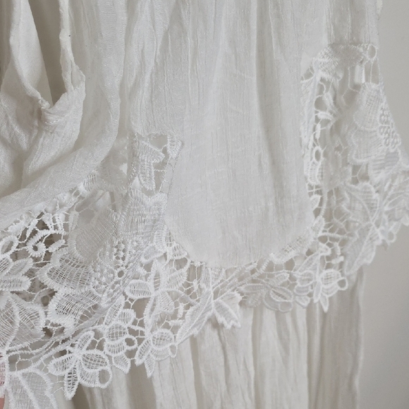 J. Gee Boho White Dress with Lace Accents - Picture 3 of 5